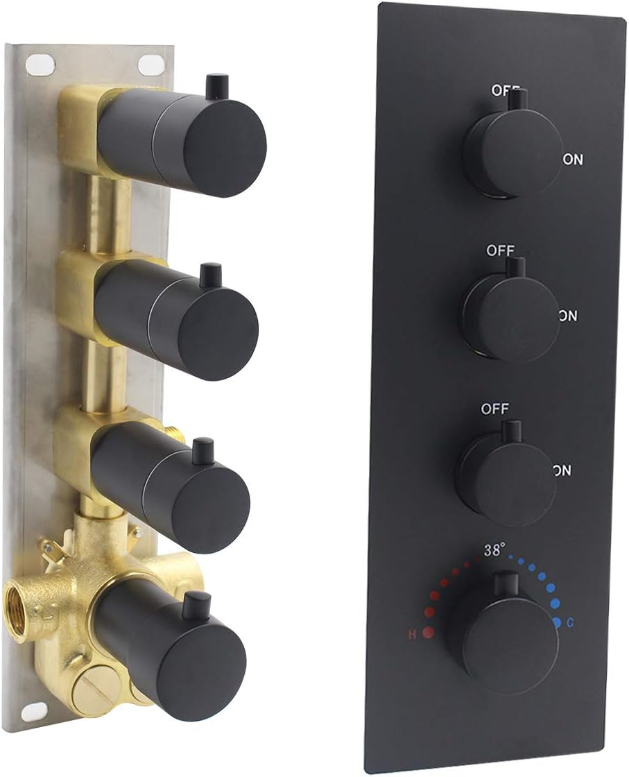 Brushed Nickel Thermostatic Shower Diverter Mixer Valve R2945
