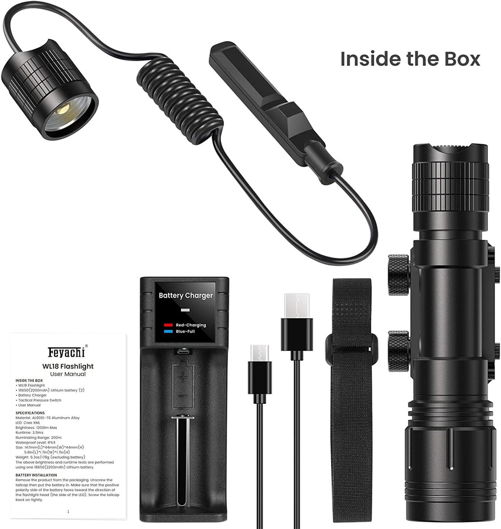 1200 Lumen Rail Mounted LED Tactical Flashlight S93224