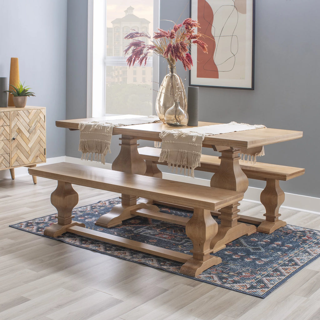 67"x38" Solid Wood Double Pedestal Dining Table L997