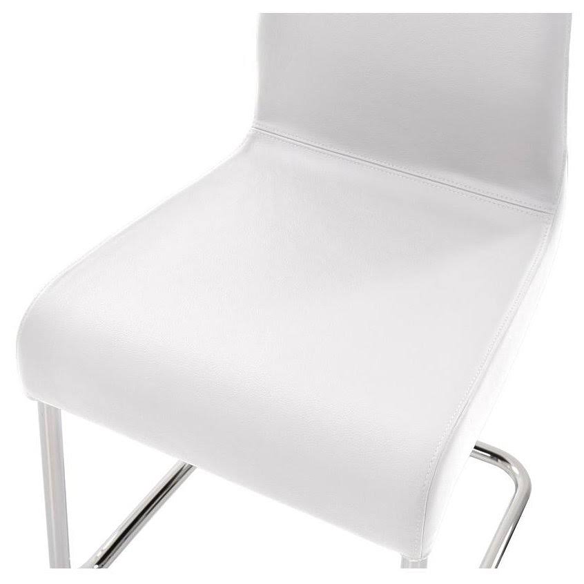 White Leather Dining Chair D398