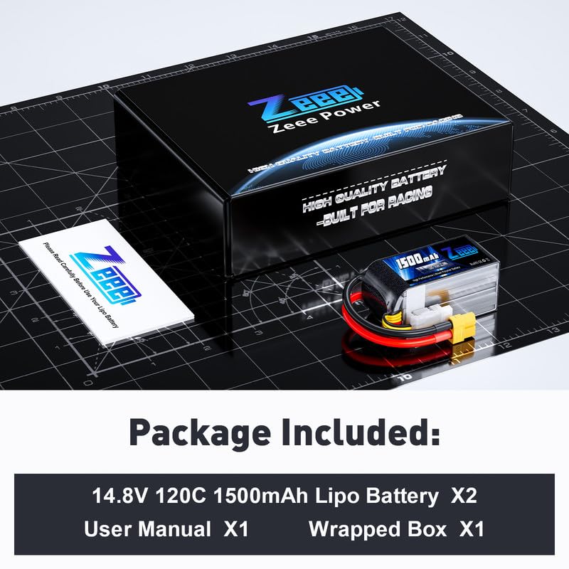 1500mAh 14.8V 120C Graphene Battery with XT60 Plug (2 Pack) G280