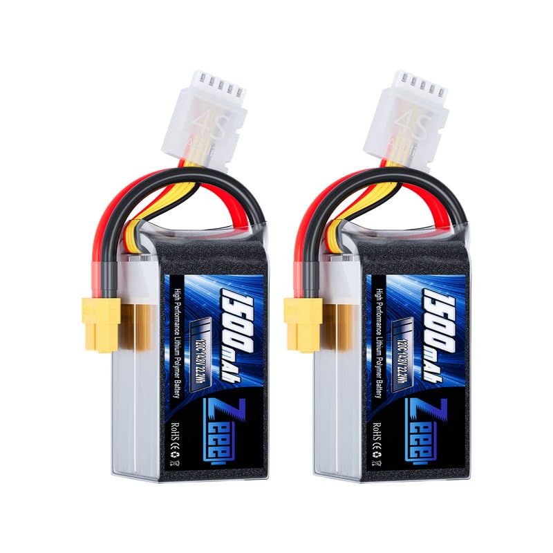 1500mAh 14.8V 120C Graphene Battery with XT60 Plug (2 Pack) G280