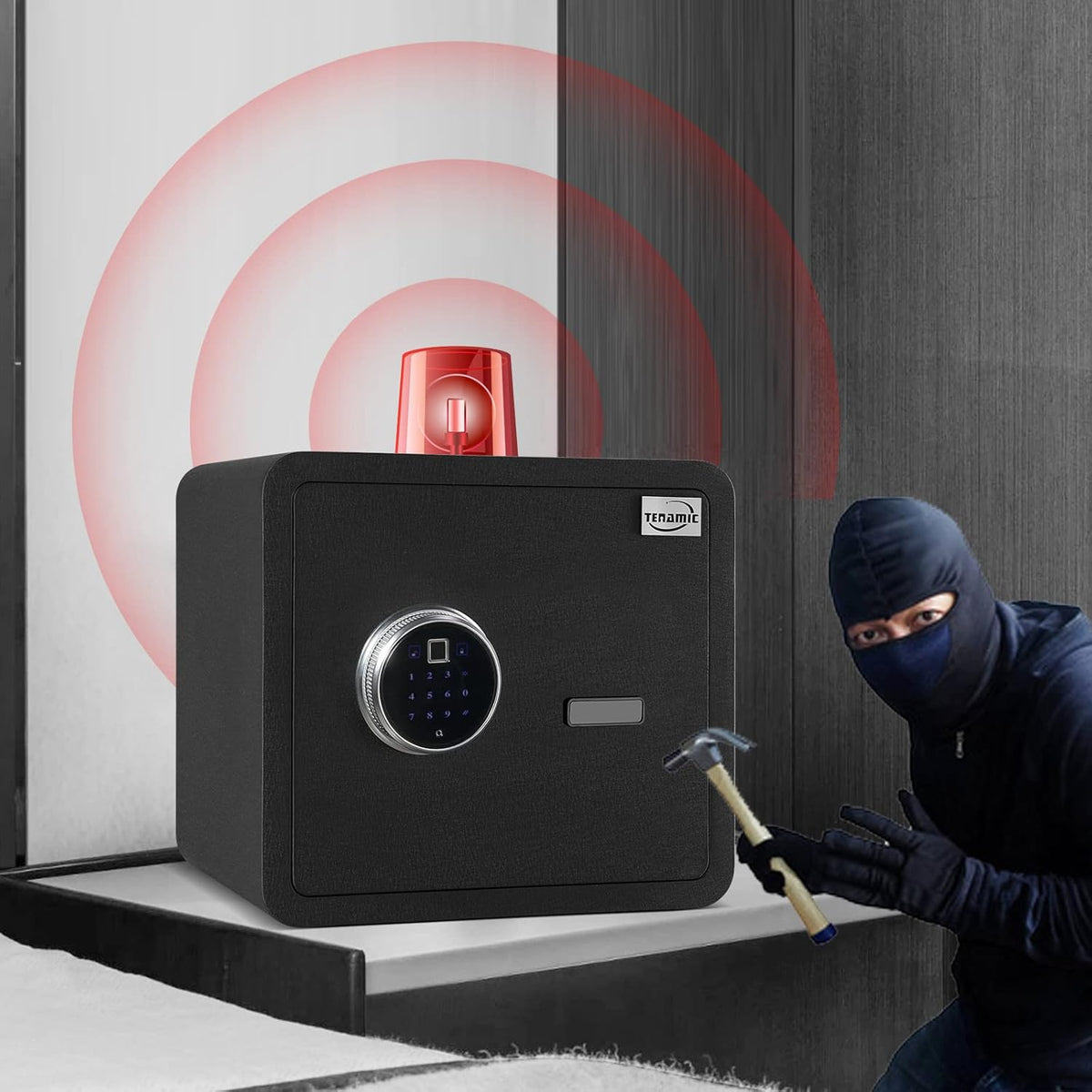 Black Biometric Fingerprint Safe Box with Touch Screen Keypad B745481