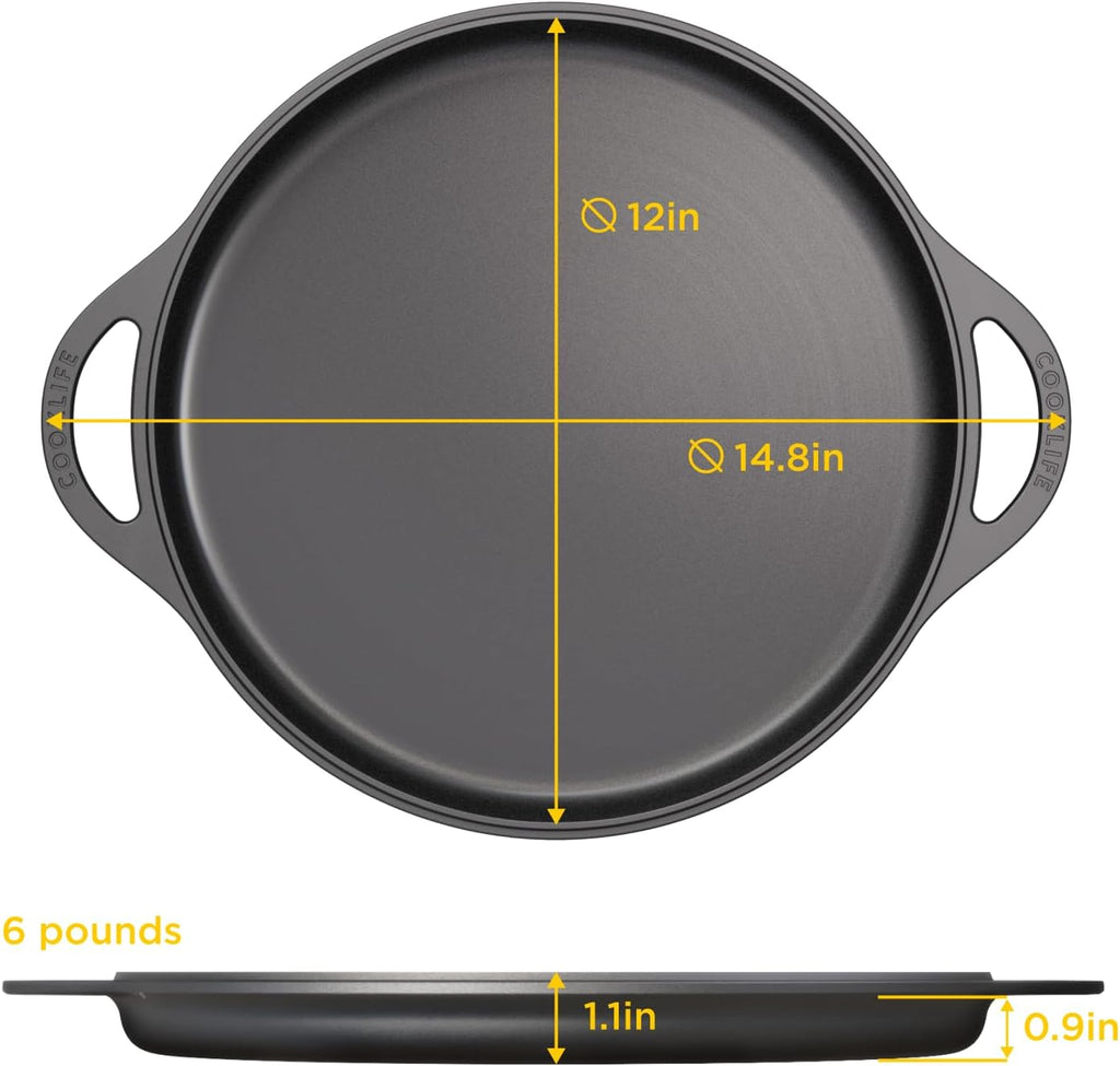 12 Inch Round Pre-Seasoned Cast Iron Griddle R954628