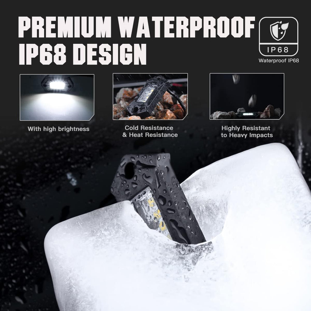 White 12PCS LED Rock Lights O894