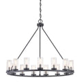 15-Light Graphite Chandelier with Clear Seeded Glass J789698