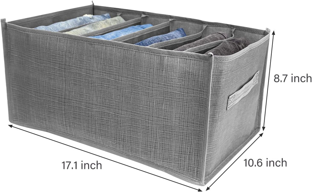 4 Packs 6-Compartment Clothes Organizer Drawer With Handles A4131
