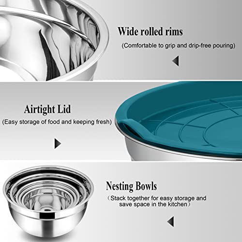 Stainless Steel Nesting Mixing Bowl Set of 5 F262