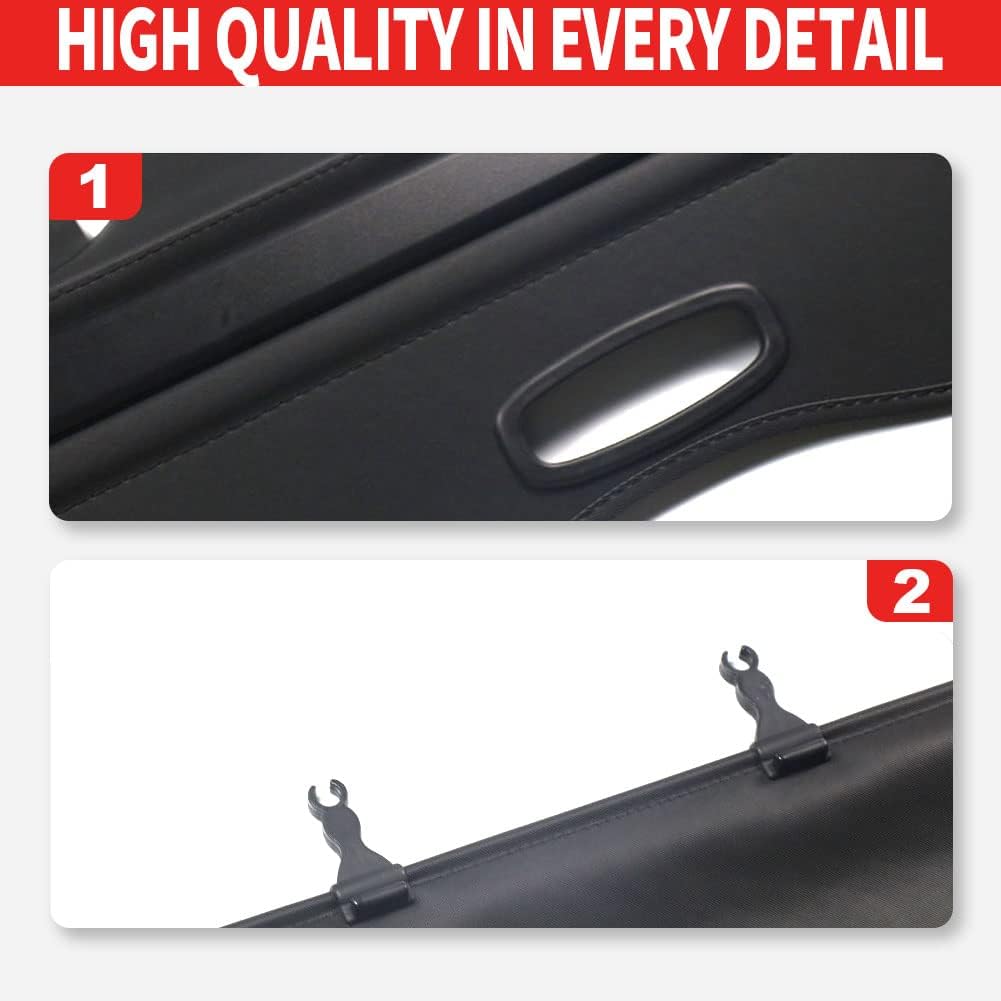 Black Retractable Cargo Trunk Cover D7156