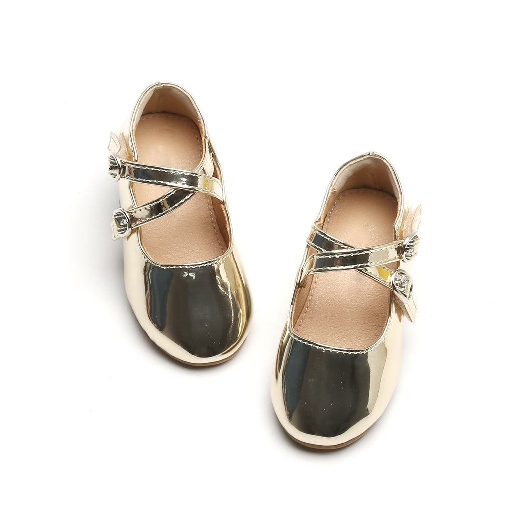 Gold Toddler 7M Ballet Mary Jane Dress Shoes Q835911