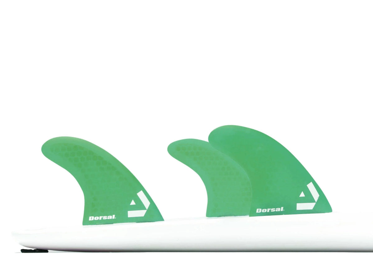 Hexcore Thruster Surfboard Fins Set of 3 Green H8823