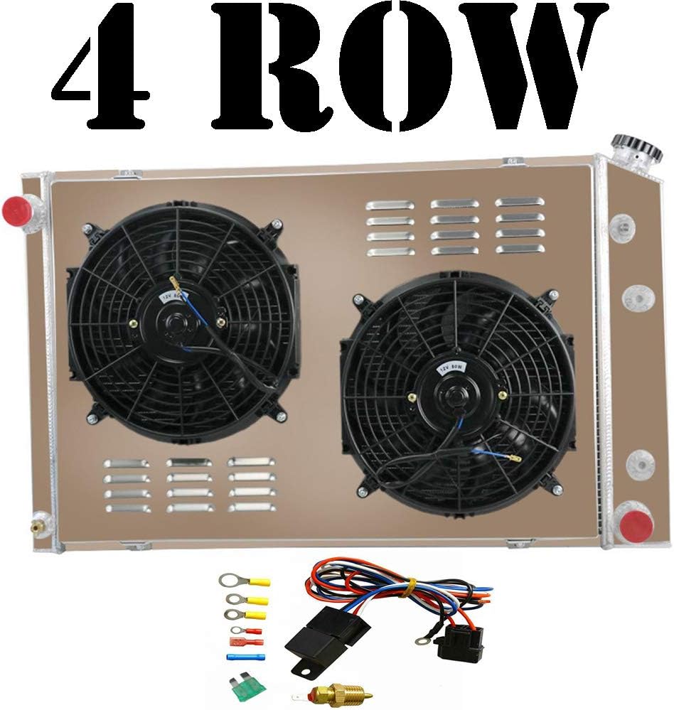4 Row Core Aluminum Radiator with Fan Shroud and Relay G956