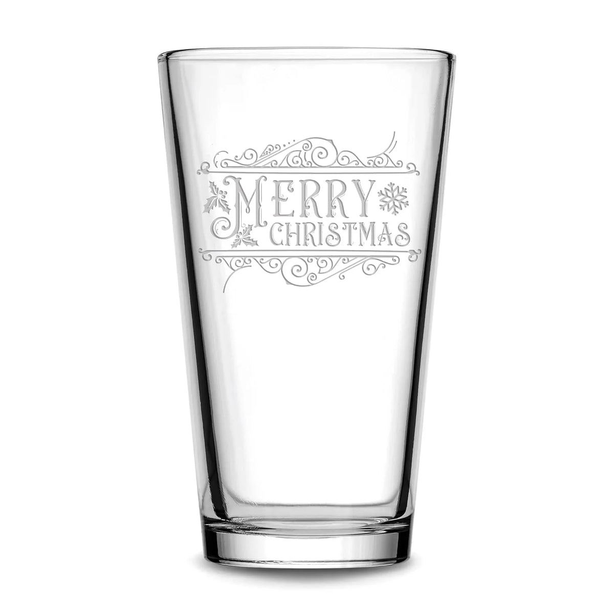 16 Oz Handblown Hand Etched Pint Glass W577628