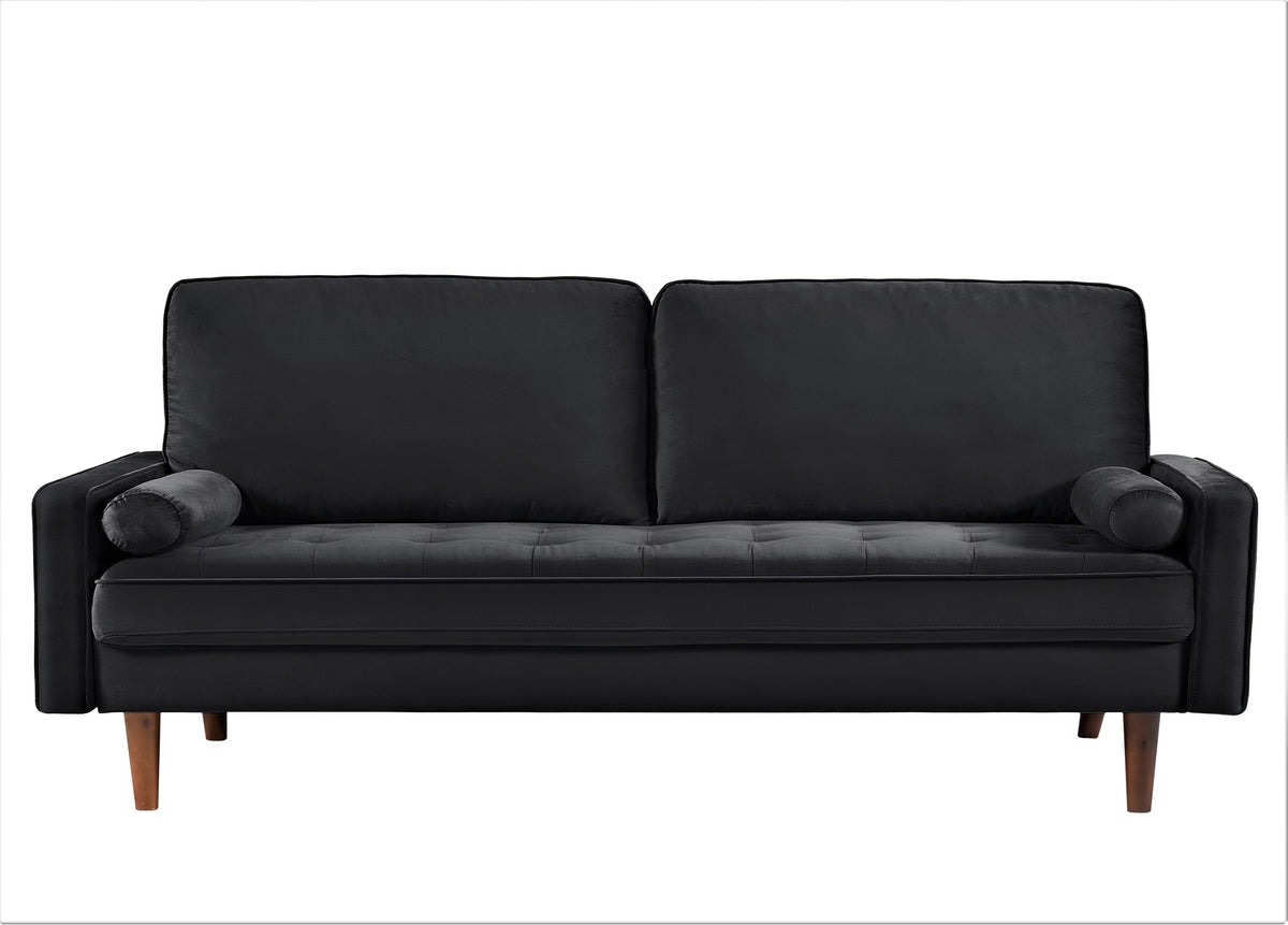 Black Velvet Tufted Sofa M4388