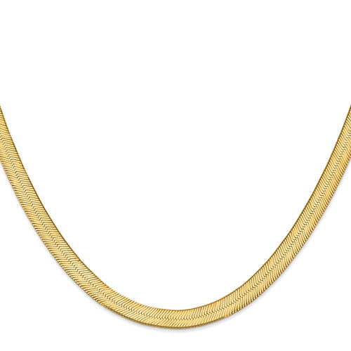 14K 24 inch 6.5mm Herringbone Chain with Lobster Clasp J84094