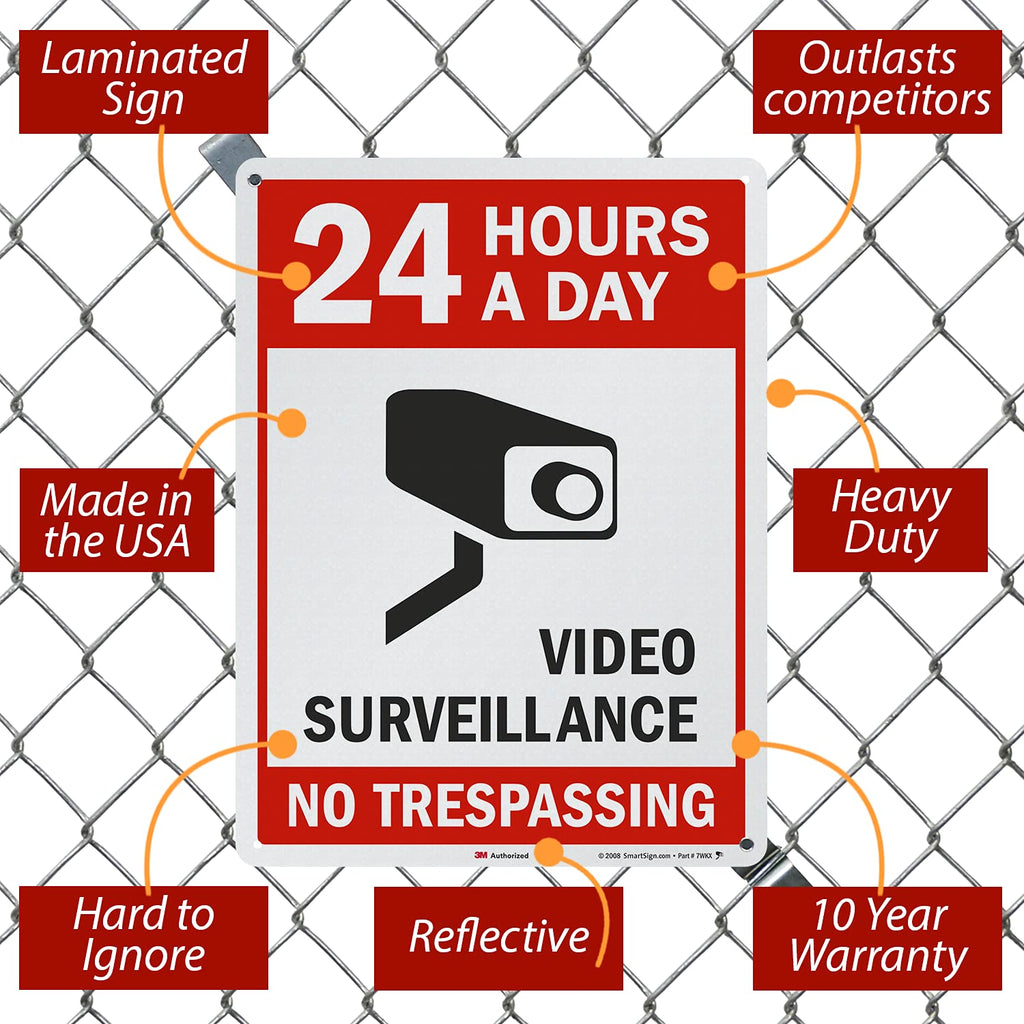 24 x 18 inch Metal Sign, 80 mil Aluminum, Red, Black and White, Pack of 2 V8251