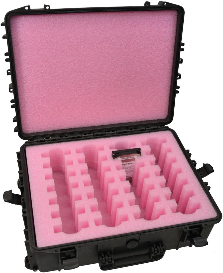 Heavy Duty Hard Drive Storage Case with Foam Insert Fits 36 x 2.5-Inch Hard Drives I845864