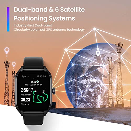 Black 43mm Smart Watch with GPS P75161