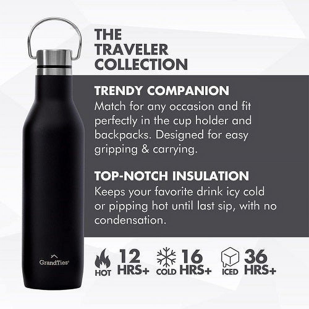 21oz Stainless Steel Insulated Water Bottle with 2 Lids M162304