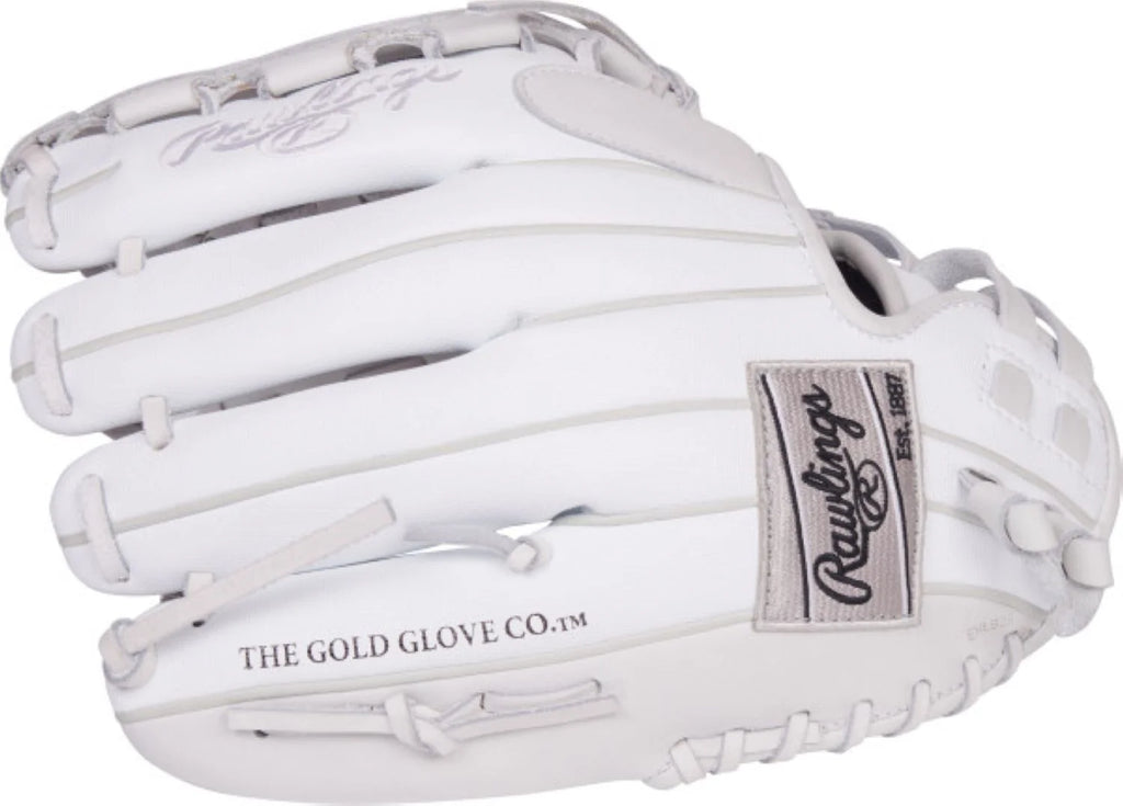 White 12" Basket Web Fastpitch Softball Glove Y181
