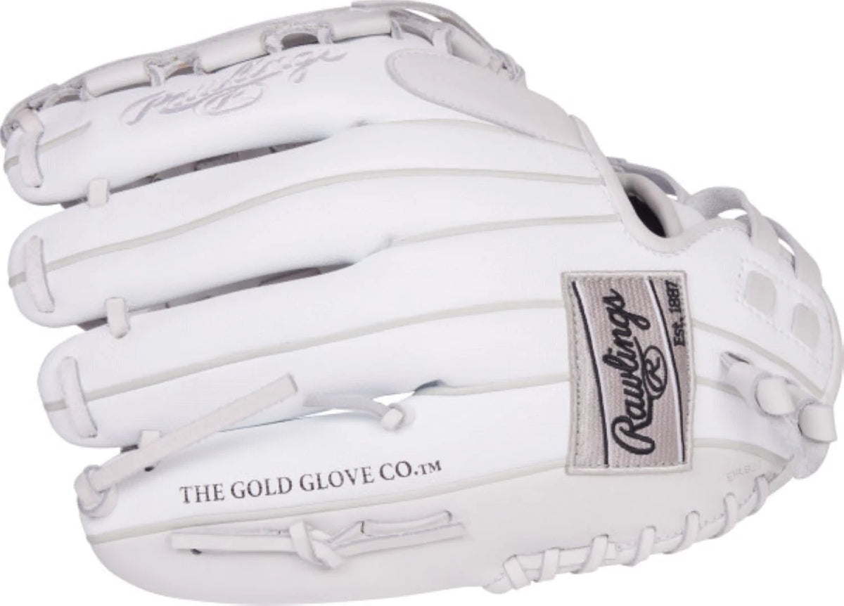 White 12" Basket Web Fastpitch Softball Glove Y181