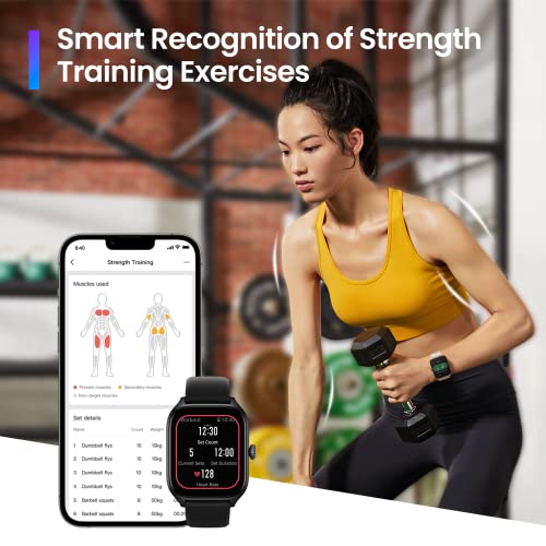 Black 43mm Smart Watch with GPS P75161