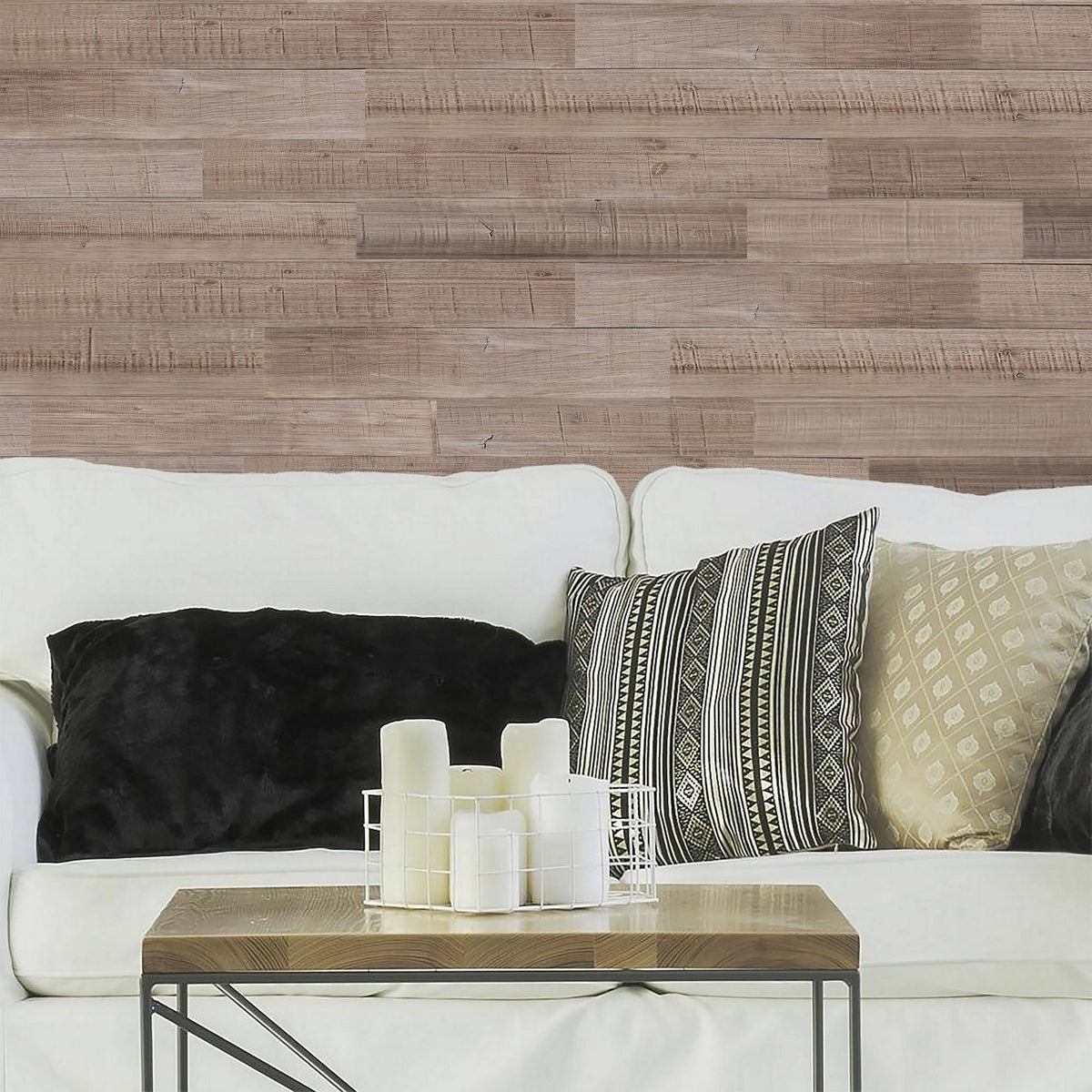 Reclaimed Peel & Stick Solid Wood Wall Paneling I395268