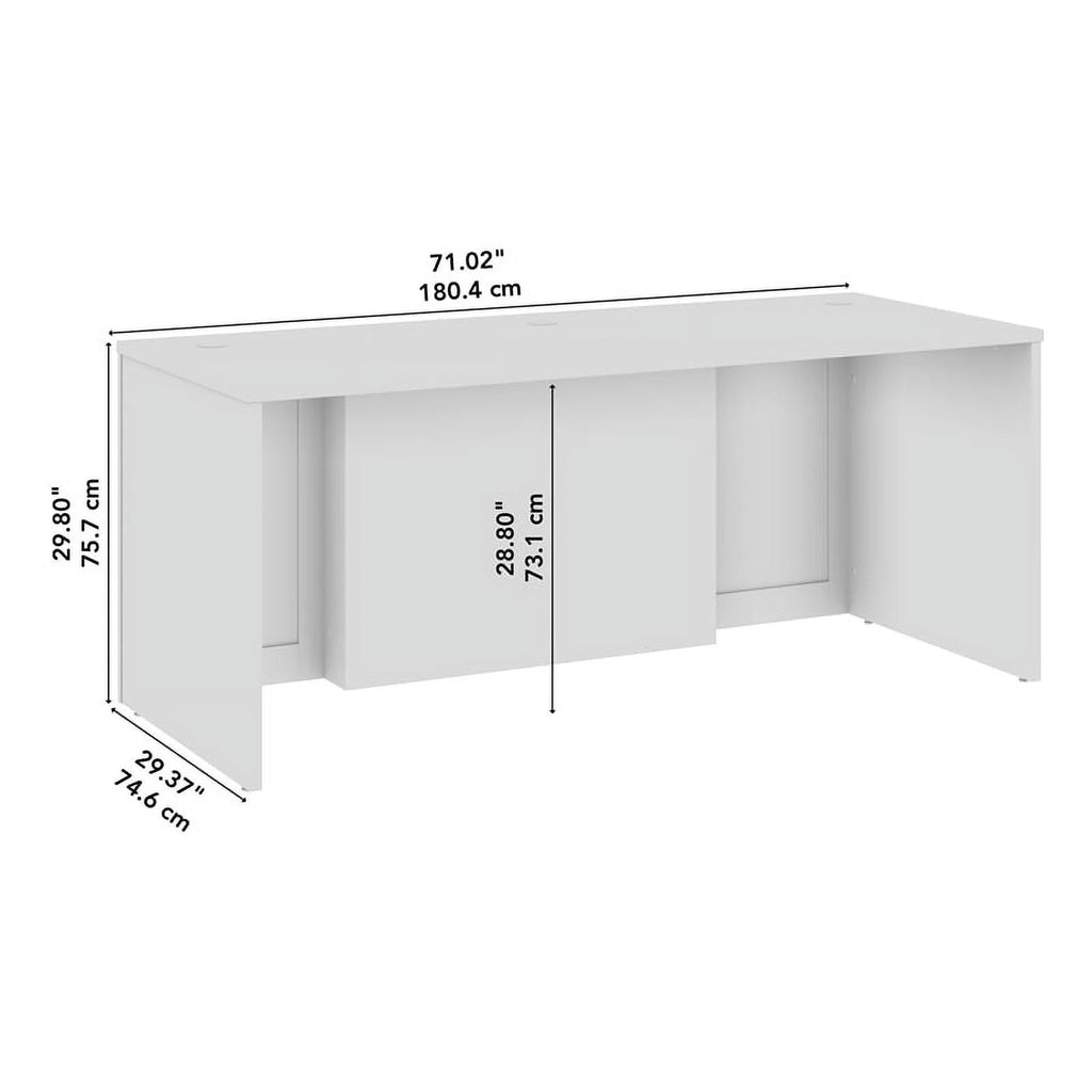 White Engineered Wood Executive Desk R37282