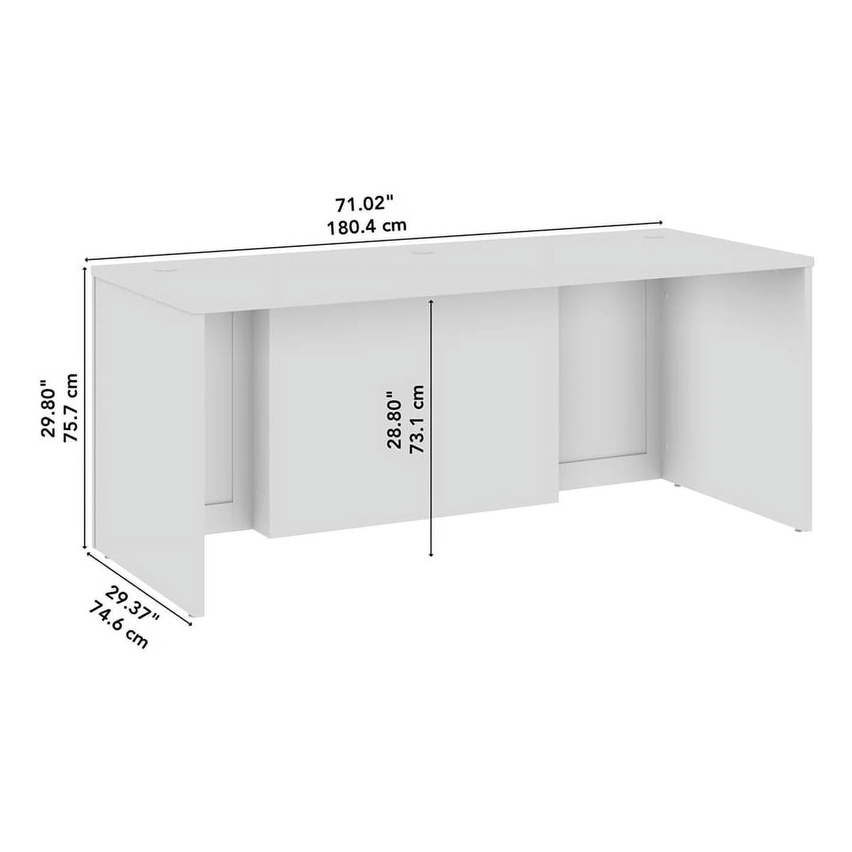 White Engineered Wood Executive Desk R37282