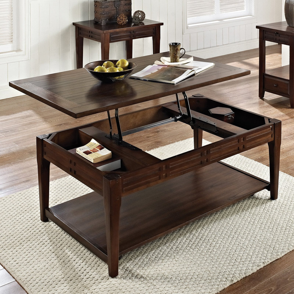 Rustic Wood Lift Top Coffee Table M542