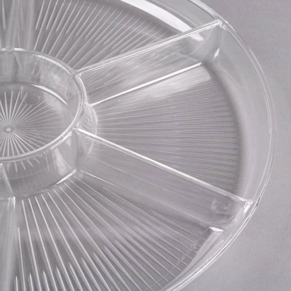 Clear Plastic 7-Compartment Tray - 12/Case X2003