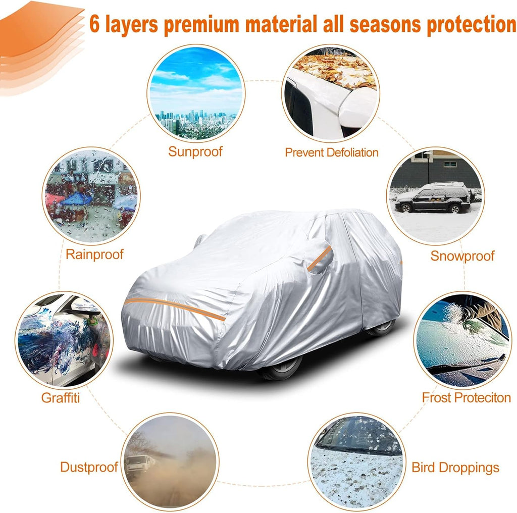 Waterproof All Weather Car Cover with Zipper Door & Storage Bag U252