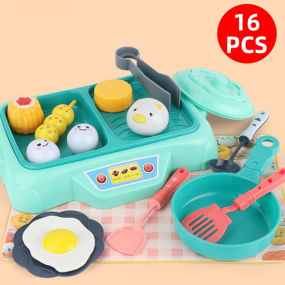 Educational Toys Grill Barbecue Set BBQ Food Toys with Music Lights Kids Spatula Q5702