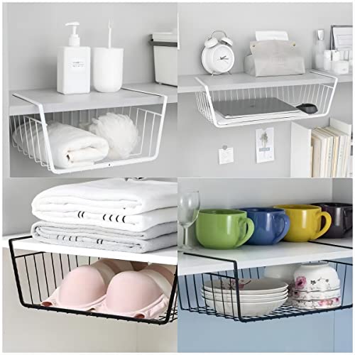 Black 2 Piece Under Shelf Hanging Storage Basket Y534