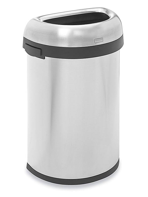 Semi-Round Lift-Off Lid 15.9 gal Stainless Steel Trash Can J5505