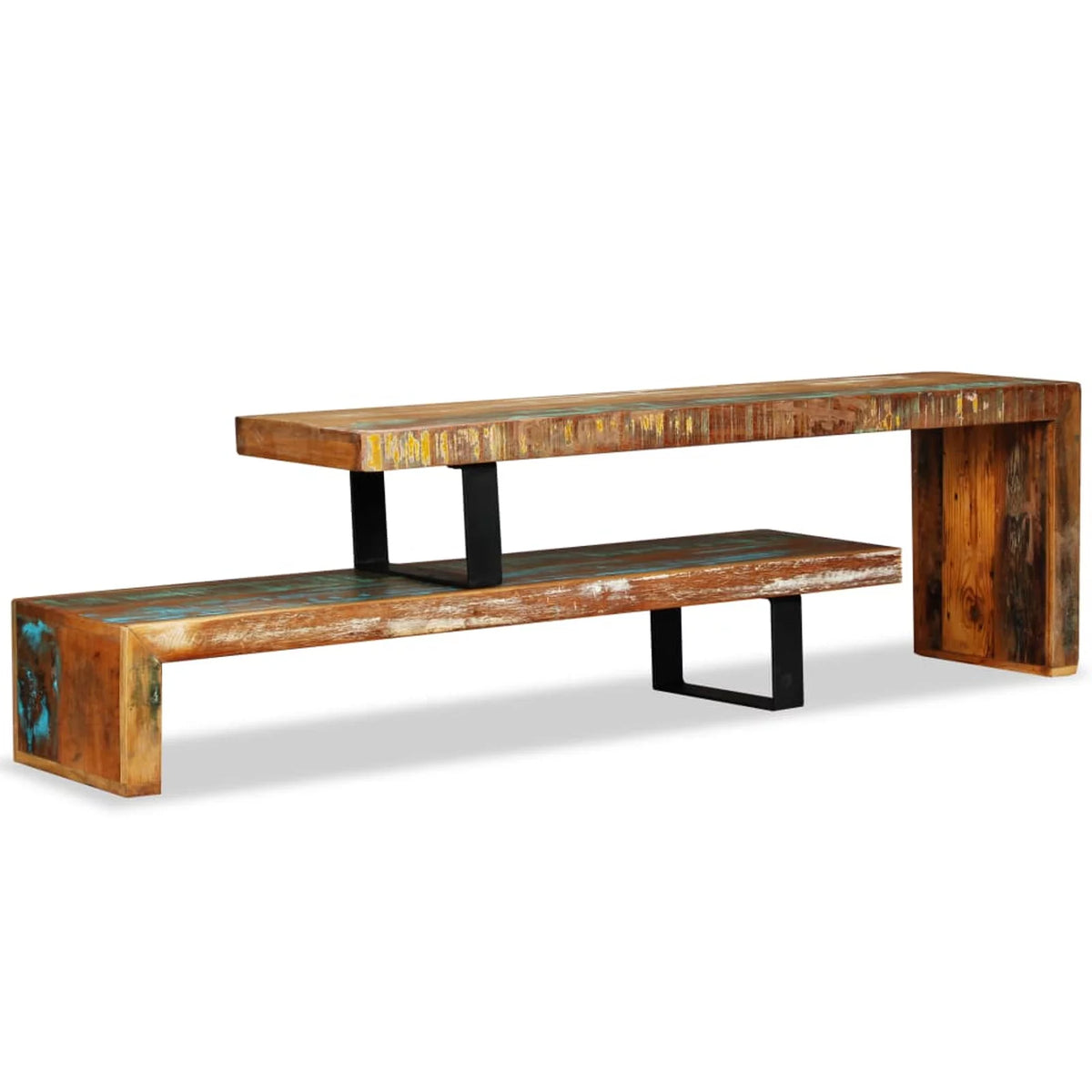 2 Tier Wooden TV Stand with Storage U1018