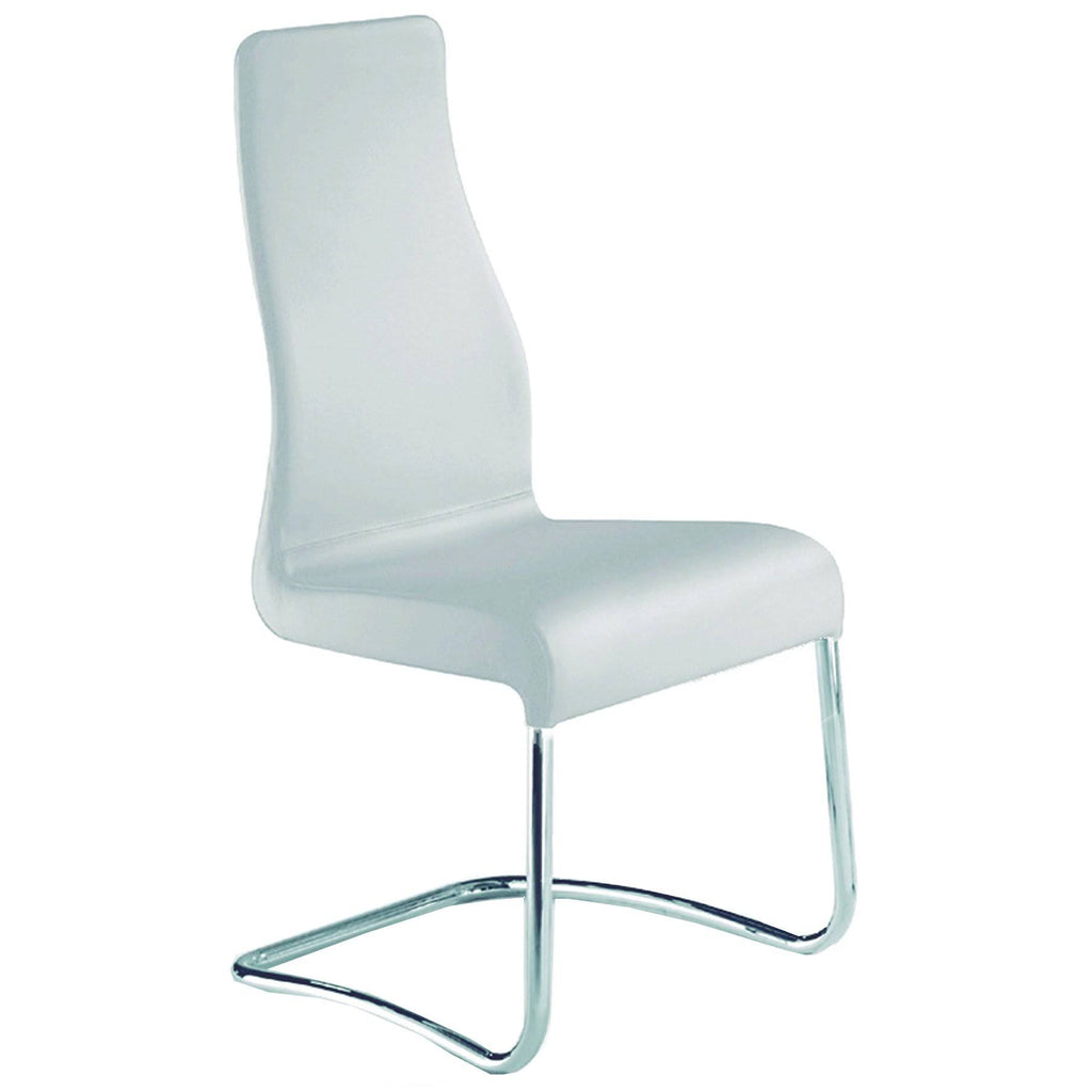 White Leather Dining Chair D398