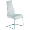 White Leather Dining Chair D398
