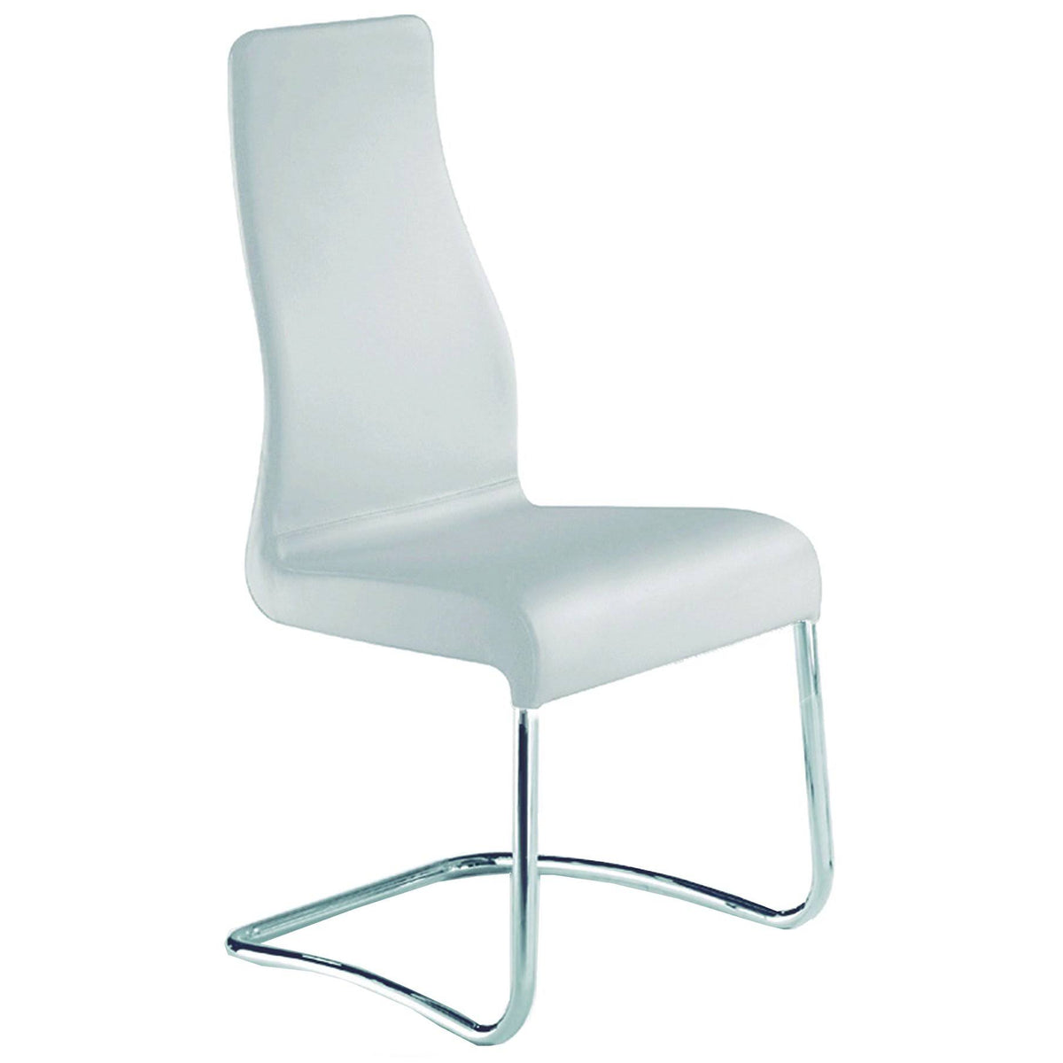 White Leather Dining Chair D398