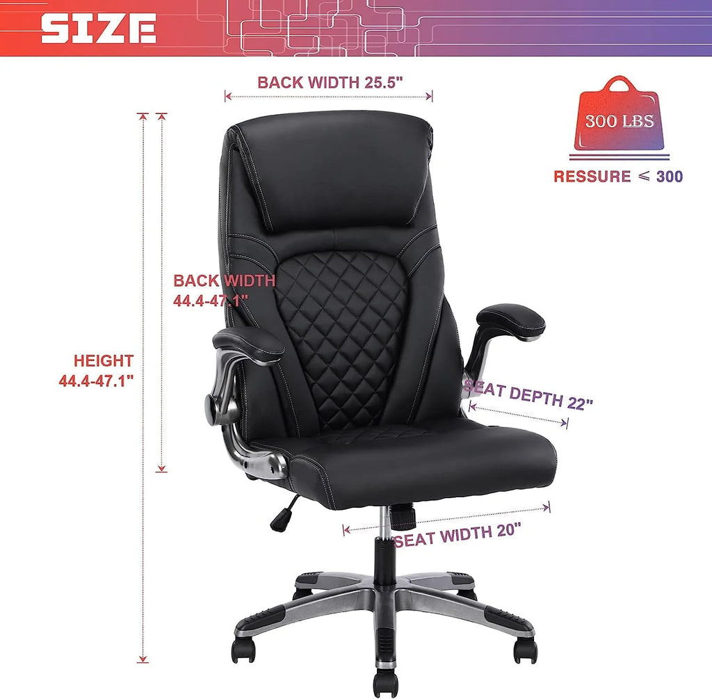 Black Ergonomic Office Chair with Lumbar Support W694856