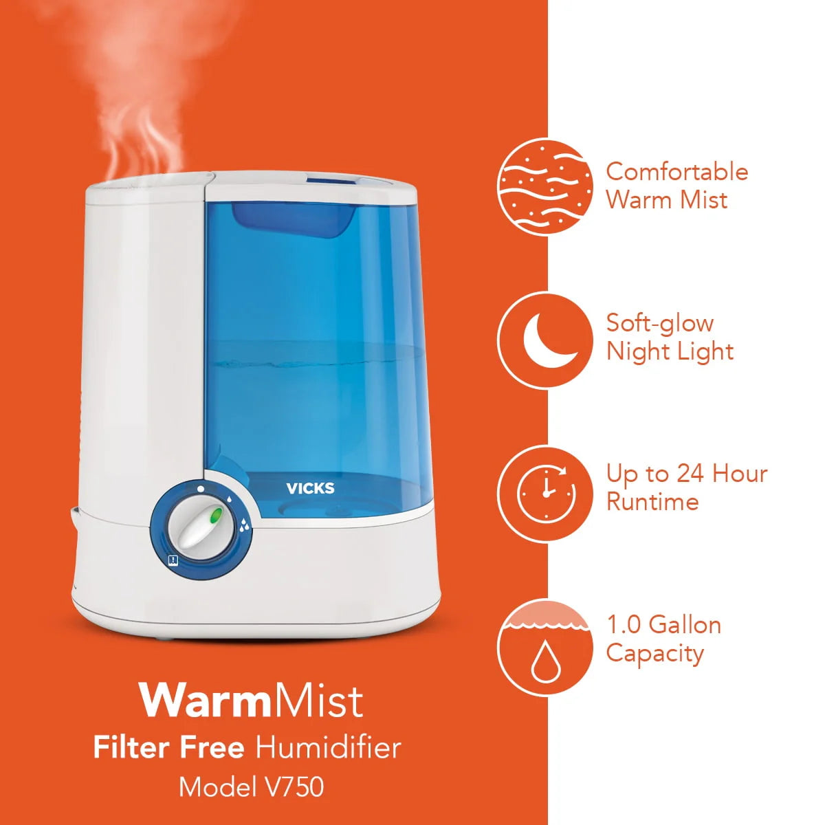 Blue Warm Mist Humidifier Q297435
