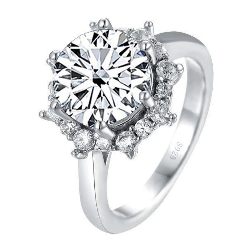 1ct Moissanite Engagement Ring, 925 Sterling Silver Yellow/Blue/Pink Diamond Ring E645