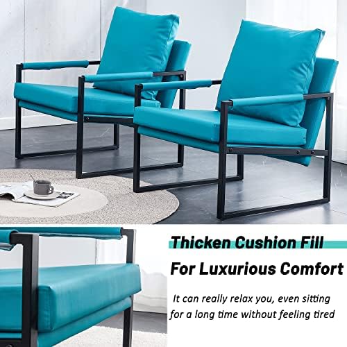 White PU Leather Accent Chair with Metal Frame C608