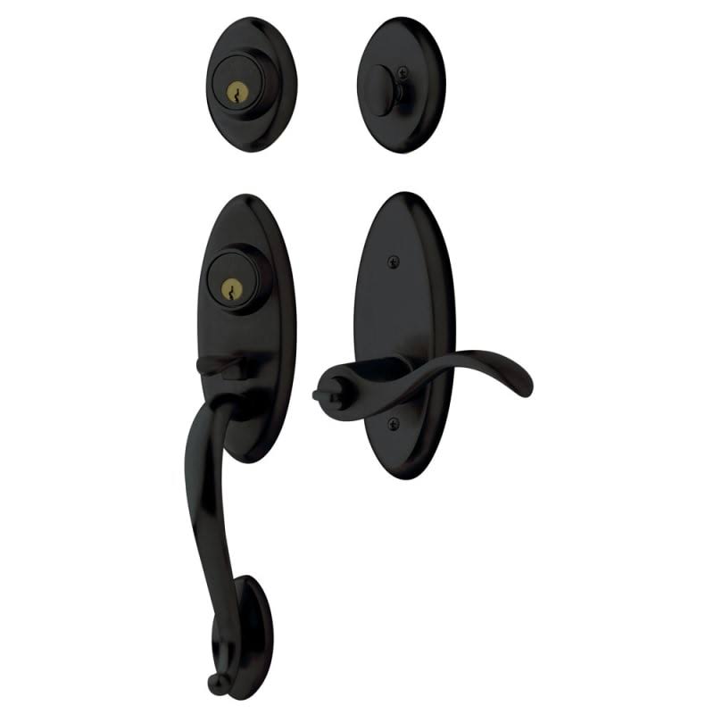 Satin Black Full Dummy Handleset with Wave Lever O51076
