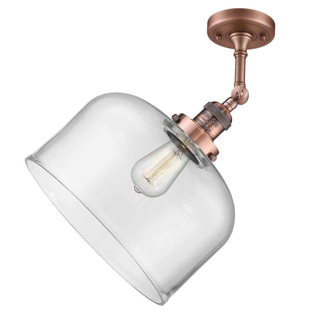 Large Bell Semi Flush Mount LED Antique Brass N231