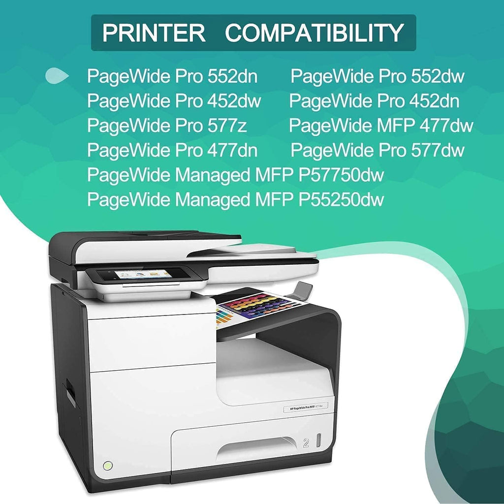 Black Cyan Magenta Yellow Ink Cartridge for HP Pagewide Pro Printer O647626
