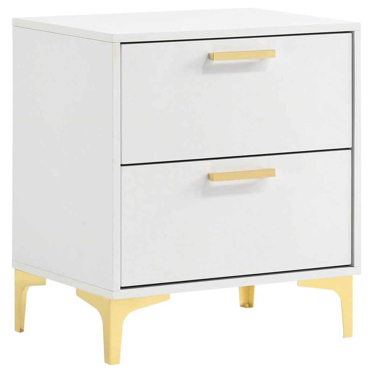 4-piece White and Gold Wood Queen Bedroom Set Z189741