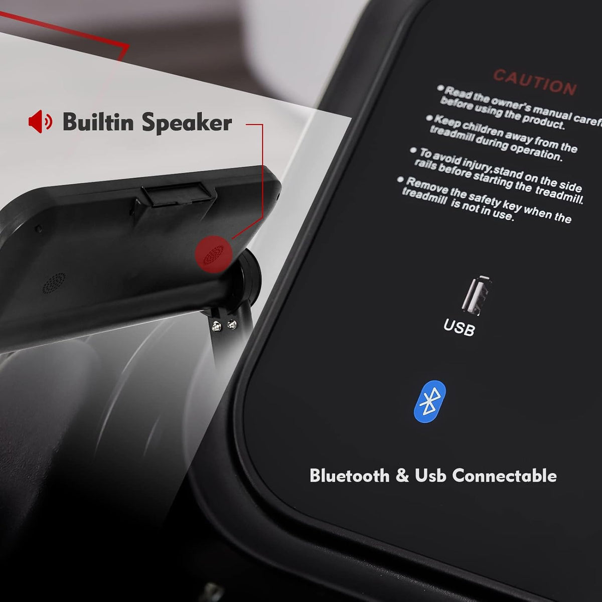 Portable Folding Treadmill with Bluetooth Speaker J8997