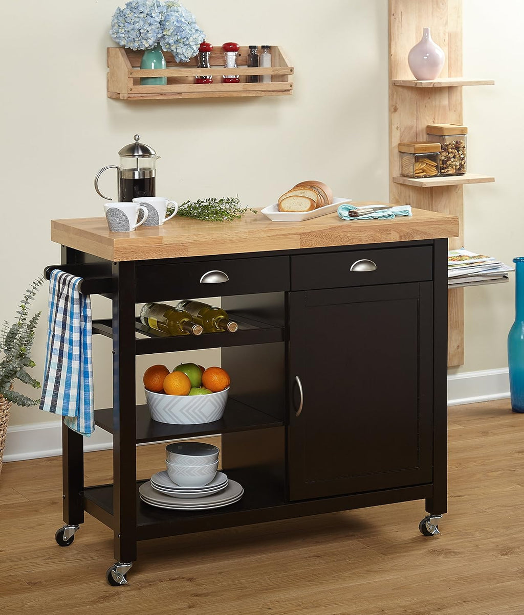 Wenge/Natural Storage Kitchen Cart X81942