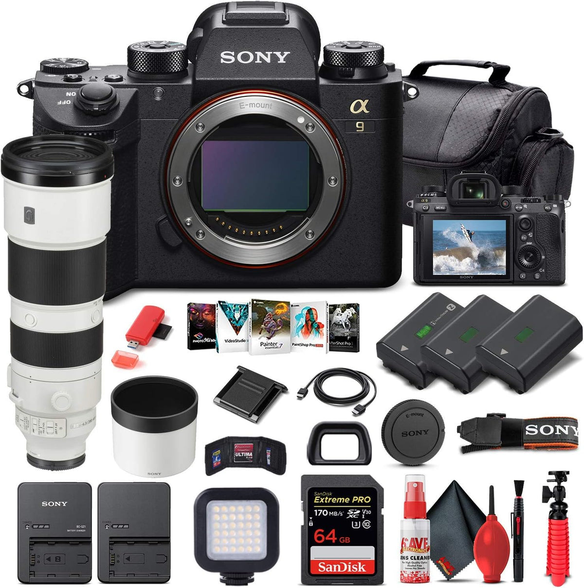 Mirrorless Digital Camera Body Only with 200-600mm Lens, 64GB Memory Card, 2 x NP-FZ-100 Battery, Case, External Charger (Renewed) G92158